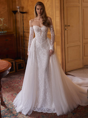 Rochie de mireasă sirenă cu mânecă CAYENE by Monreal