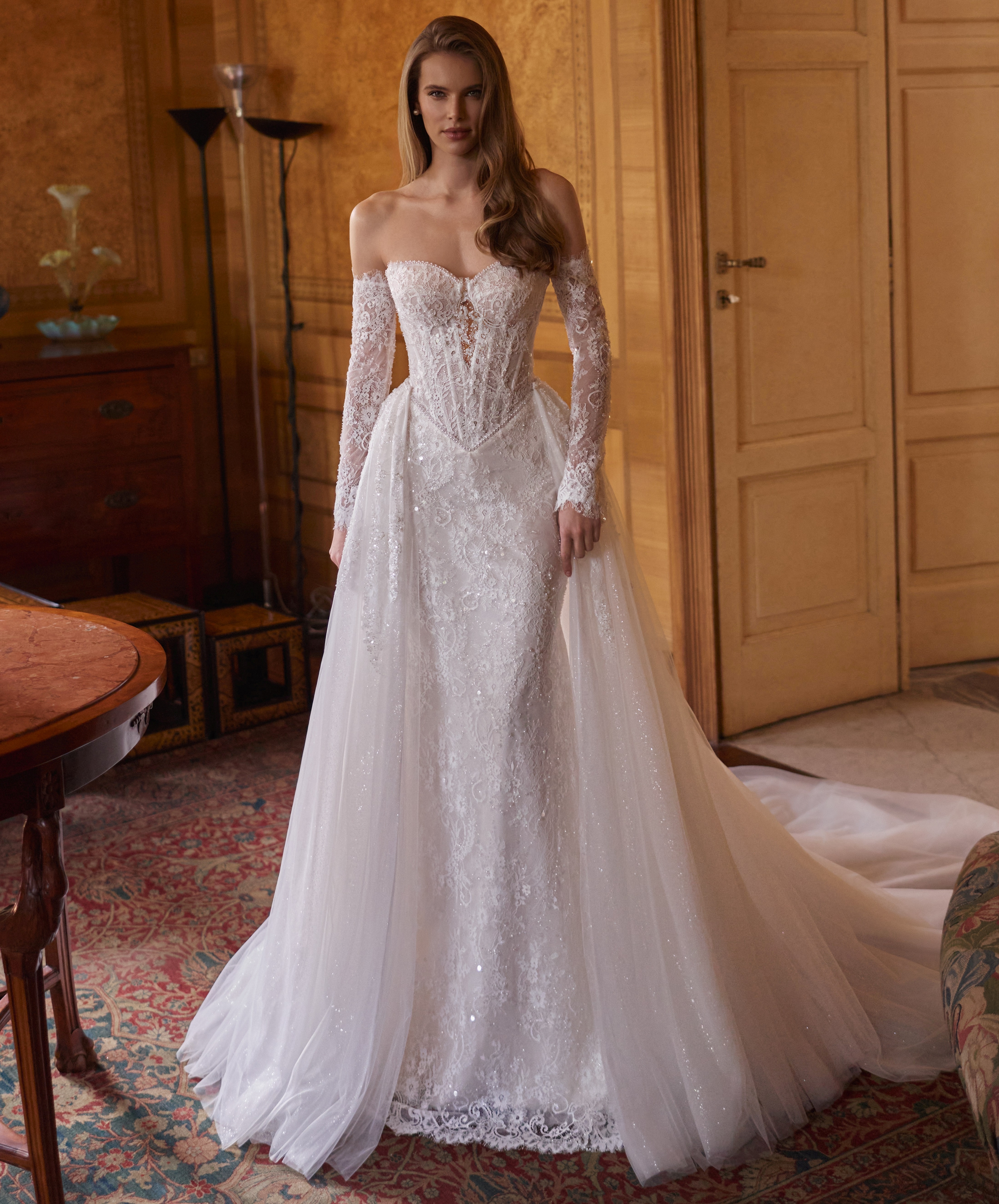 Rochie de mireasă sirenă cu mânecă CAYENE by Monreal