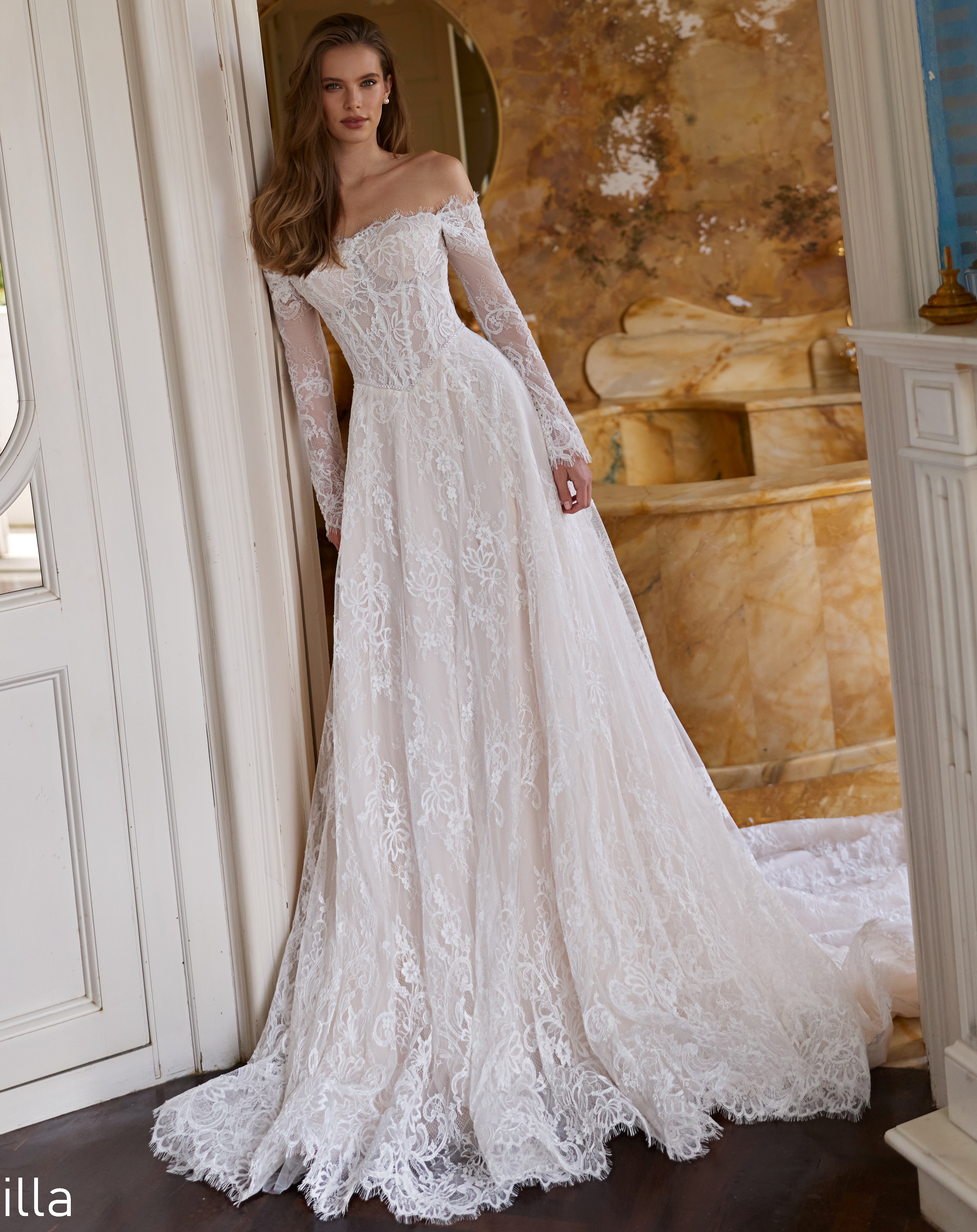 Rochie de mireasă A-line din dantela VANILA by Monreal