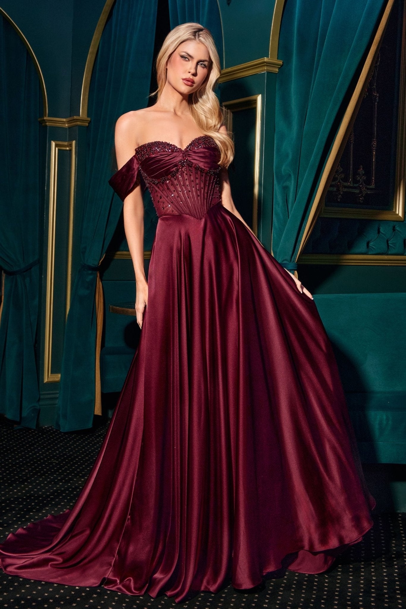 Rochie de seara satin DAVINCI CD 297